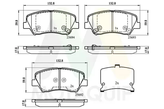 Bremsbelagsatz, Scheibenbremse Vorderachse MOTAQUIP LVXL1775 Bild Bremsbelagsatz, Scheibenbremse Vorderachse MOTAQUIP LVXL1775