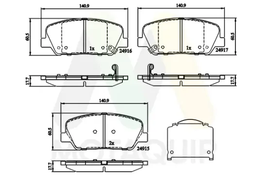 Bremsbelagsatz, Scheibenbremse Vorderachse MOTAQUIP LVXL1776 Bild Bremsbelagsatz, Scheibenbremse Vorderachse MOTAQUIP LVXL1776