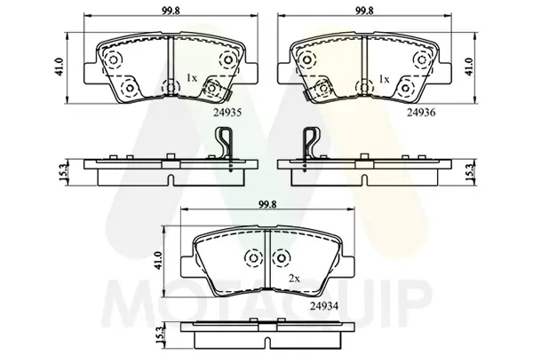 Bremsbelagsatz, Scheibenbremse MOTAQUIP LVXL1777