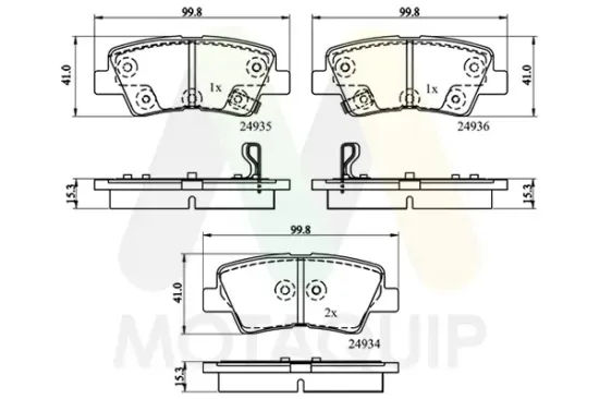 Bremsbelagsatz, Scheibenbremse MOTAQUIP LVXL1777 Bild Bremsbelagsatz, Scheibenbremse MOTAQUIP LVXL1777