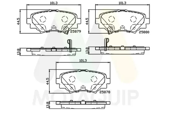 Bremsbelagsatz, Scheibenbremse Hinterachse MOTAQUIP LVXL1796 Bild Bremsbelagsatz, Scheibenbremse Hinterachse MOTAQUIP LVXL1796