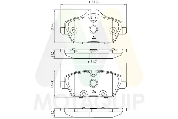 Bremsbelagsatz, Scheibenbremse Vorderachse MOTAQUIP LVXL1801