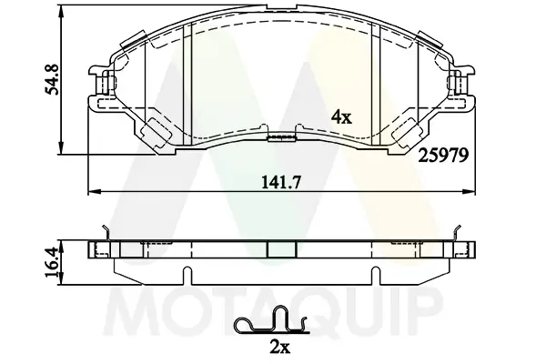 Bremsbelagsatz, Scheibenbremse Vorderachse MOTAQUIP LVXL1805