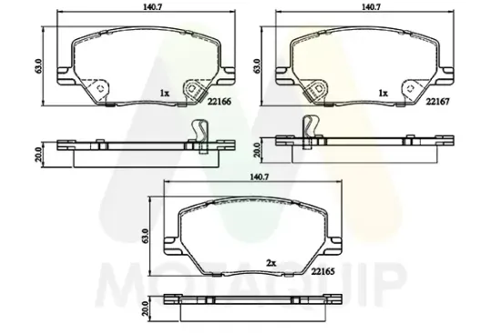 Bremsbelagsatz, Scheibenbremse Vorderachse MOTAQUIP LVXL1830 Bild Bremsbelagsatz, Scheibenbremse Vorderachse MOTAQUIP LVXL1830