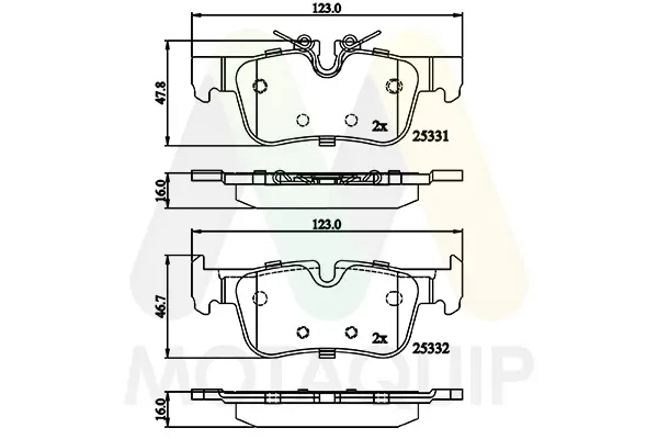 Bremsbelagsatz, Scheibenbremse MOTAQUIP LVXL1834
