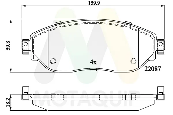 Bremsbelagsatz, Scheibenbremse Vorderachse MOTAQUIP LVXL1838