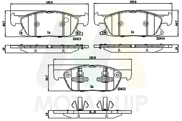 Bremsbelagsatz, Scheibenbremse Vorderachse MOTAQUIP LVXL1844