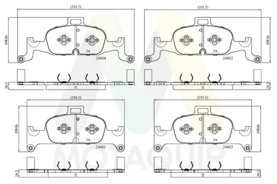 Bremsbelagsatz, Scheibenbremse Vorderachse MOTAQUIP LVXL1847 Bild Bremsbelagsatz, Scheibenbremse Vorderachse MOTAQUIP LVXL1847