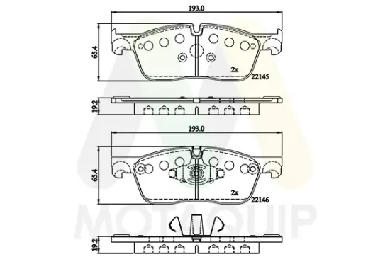 Bremsbelagsatz, Scheibenbremse Vorderachse MOTAQUIP LVXL1849 Bild Bremsbelagsatz, Scheibenbremse Vorderachse MOTAQUIP LVXL1849
