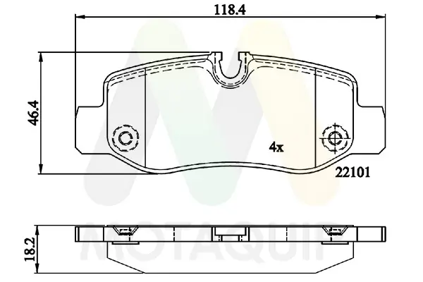 Bremsbelagsatz, Scheibenbremse Hinterachse MOTAQUIP LVXL1863
