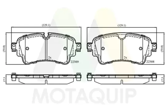 Bremsbelagsatz, Scheibenbremse Hinterachse MOTAQUIP LVXL1875 Bild Bremsbelagsatz, Scheibenbremse Hinterachse MOTAQUIP LVXL1875