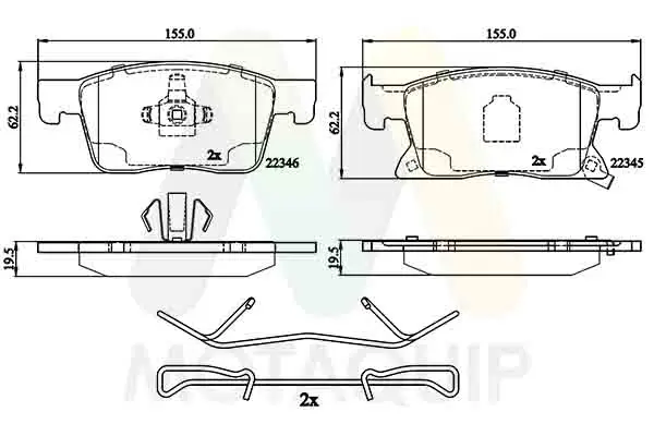 Bremsbelagsatz, Scheibenbremse Vorderachse MOTAQUIP LVXL1877
