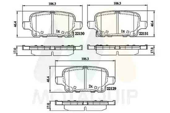 Bremsbelagsatz, Scheibenbremse Hinterachse MOTAQUIP LVXL1878 Bild Bremsbelagsatz, Scheibenbremse Hinterachse MOTAQUIP LVXL1878
