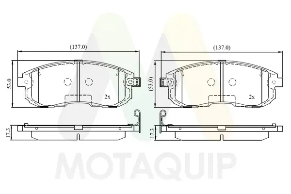 Bremsbelagsatz, Scheibenbremse Vorderachse MOTAQUIP LVXL1880