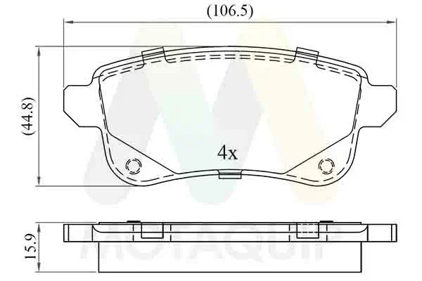 Bremsbelagsatz, Scheibenbremse Hinterachse MOTAQUIP LVXL1882
