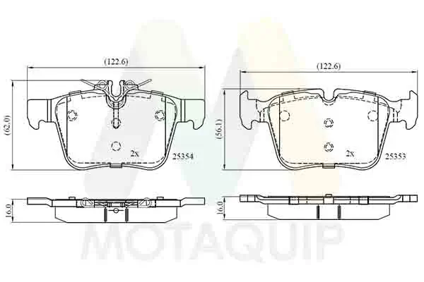 Bremsbelagsatz, Scheibenbremse Hinterachse MOTAQUIP LVXL1886