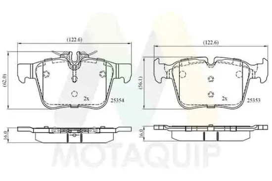 Bremsbelagsatz, Scheibenbremse Hinterachse MOTAQUIP LVXL1886 Bild Bremsbelagsatz, Scheibenbremse Hinterachse MOTAQUIP LVXL1886