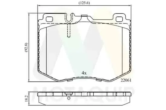 Bremsbelagsatz, Scheibenbremse Vorderachse MOTAQUIP LVXL1888 Bild Bremsbelagsatz, Scheibenbremse Vorderachse MOTAQUIP LVXL1888