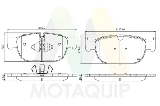 Bremsbelagsatz, Scheibenbremse Vorderachse MOTAQUIP LVXL1894 Bild Bremsbelagsatz, Scheibenbremse Vorderachse MOTAQUIP LVXL1894