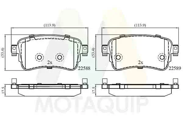 Bremsbelagsatz, Scheibenbremse Hinterachse MOTAQUIP LVXL1903