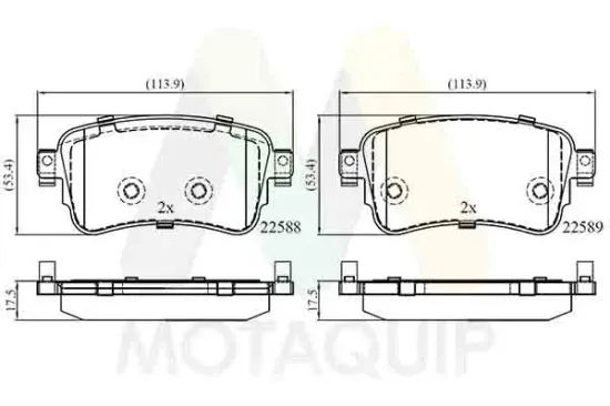 Bremsbelagsatz, Scheibenbremse Hinterachse MOTAQUIP LVXL1903 Bild Bremsbelagsatz, Scheibenbremse Hinterachse MOTAQUIP LVXL1903