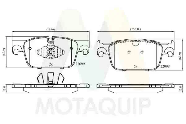 Bremsbelagsatz, Scheibenbremse Vorderachse MOTAQUIP LVXL1904