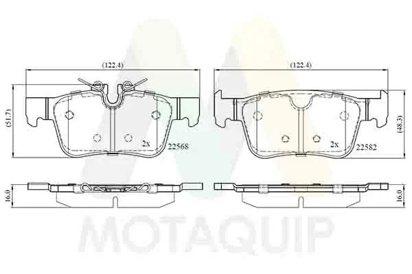 Bremsbelagsatz, Scheibenbremse Hinterachse MOTAQUIP LVXL1905