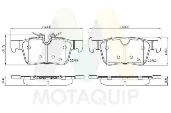 Bremsbelagsatz, Scheibenbremse Hinterachse MOTAQUIP LVXL1905 Bild Bremsbelagsatz, Scheibenbremse Hinterachse MOTAQUIP LVXL1905