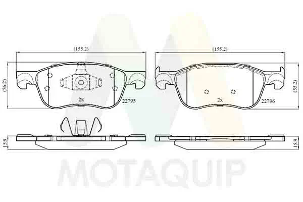 Bremsbelagsatz, Scheibenbremse Vorderachse MOTAQUIP LVXL1912
