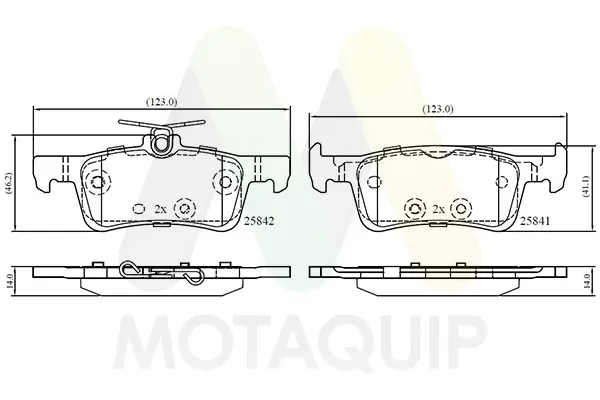 Bremsbelagsatz, Scheibenbremse Hinterachse MOTAQUIP LVXL1913