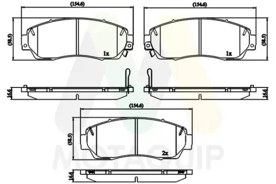 Bremsbelagsatz, Scheibenbremse Vorderachse MOTAQUIP LVXL1915 Bild Bremsbelagsatz, Scheibenbremse Vorderachse MOTAQUIP LVXL1915