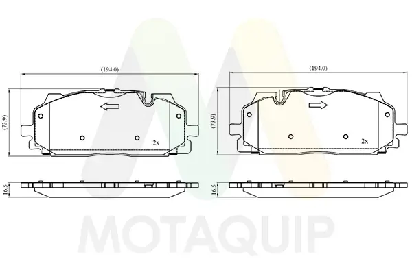 Bremsbelagsatz, Scheibenbremse Vorderachse MOTAQUIP LVXL1920