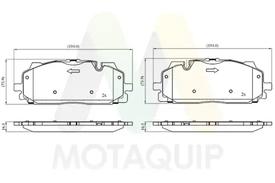 Bremsbelagsatz, Scheibenbremse Vorderachse MOTAQUIP LVXL1920 Bild Bremsbelagsatz, Scheibenbremse Vorderachse MOTAQUIP LVXL1920