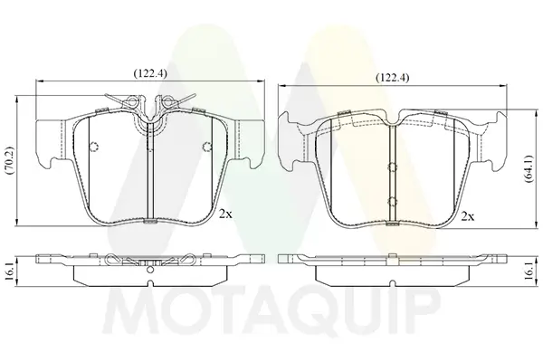Bremsbelagsatz, Scheibenbremse Hinterachse MOTAQUIP LVXL1935