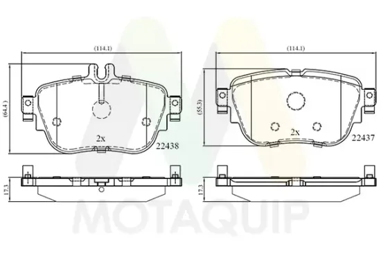 Bremsbelagsatz, Scheibenbremse Hinterachse MOTAQUIP LVXL1936 Bild Bremsbelagsatz, Scheibenbremse Hinterachse MOTAQUIP LVXL1936