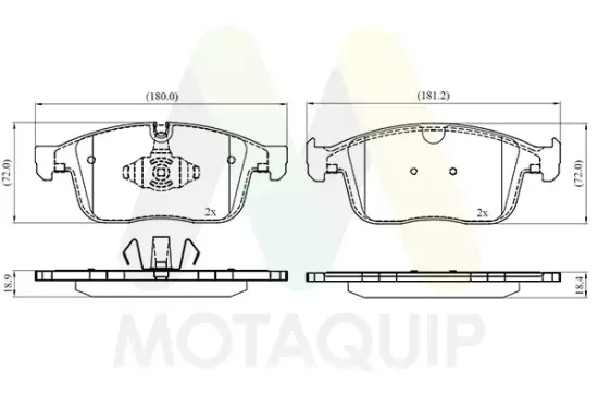 Bremsbelagsatz, Scheibenbremse MOTAQUIP LVXL1945 Bild Bremsbelagsatz, Scheibenbremse MOTAQUIP LVXL1945