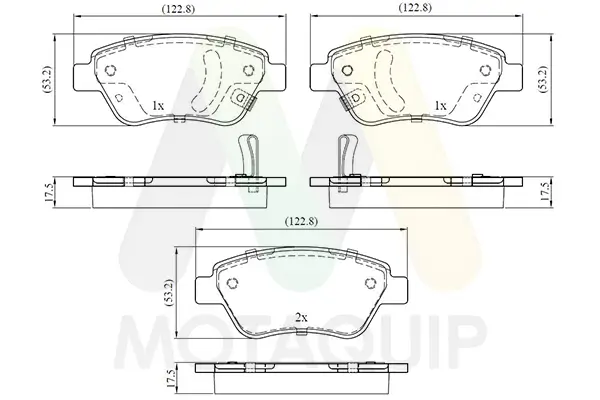 Bremsbelagsatz, Scheibenbremse Vorderachse MOTAQUIP LVXL1949