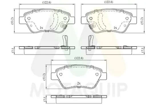 Bremsbelagsatz, Scheibenbremse Vorderachse MOTAQUIP LVXL1949 Bild Bremsbelagsatz, Scheibenbremse Vorderachse MOTAQUIP LVXL1949