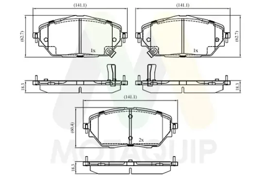 Bremsbelagsatz, Scheibenbremse Vorderachse MOTAQUIP LVXL1952 Bild Bremsbelagsatz, Scheibenbremse Vorderachse MOTAQUIP LVXL1952