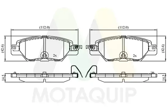 Bremsbelagsatz, Scheibenbremse Hinterachse MOTAQUIP LVXL1955 Bild Bremsbelagsatz, Scheibenbremse Hinterachse MOTAQUIP LVXL1955