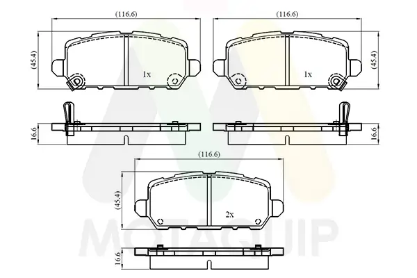 Bremsbelagsatz, Scheibenbremse Hinterachse MOTAQUIP LVXL1957