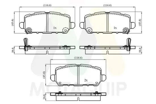 Bremsbelagsatz, Scheibenbremse Hinterachse MOTAQUIP LVXL1957 Bild Bremsbelagsatz, Scheibenbremse Hinterachse MOTAQUIP LVXL1957
