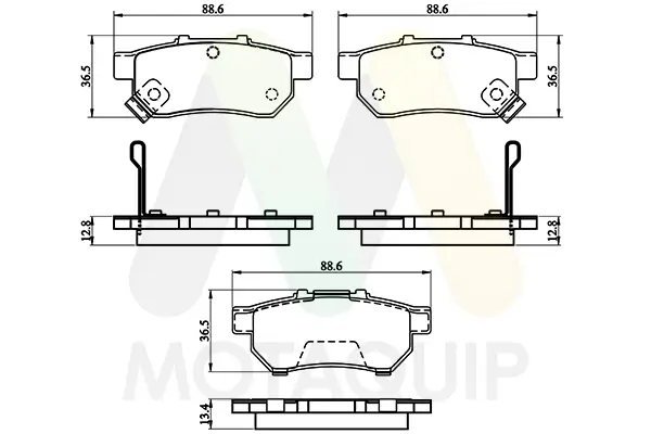 Bremsbelagsatz, Scheibenbremse Hinterachse MOTAQUIP LVXL1958
