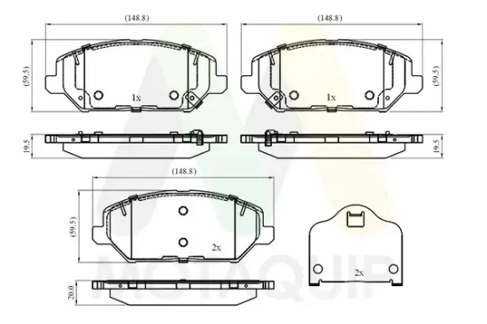Bremsbelagsatz, Scheibenbremse Vorderachse MOTAQUIP LVXL1976 Bild Bremsbelagsatz, Scheibenbremse Vorderachse MOTAQUIP LVXL1976