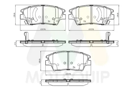 Bremsbelagsatz, Scheibenbremse Vorderachse MOTAQUIP LVXL1977 Bild Bremsbelagsatz, Scheibenbremse Vorderachse MOTAQUIP LVXL1977