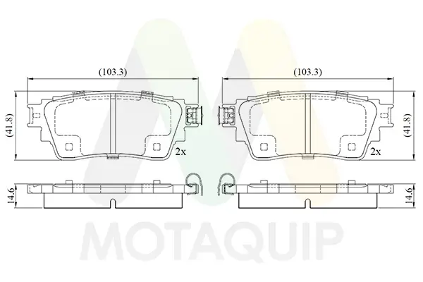 Bremsbelagsatz, Scheibenbremse Hinterachse MOTAQUIP LVXL2016