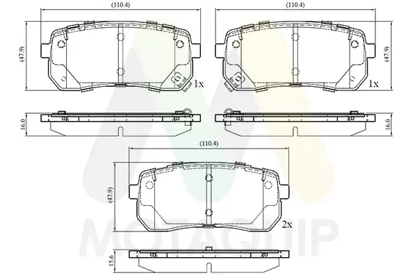 Bremsbelagsatz, Scheibenbremse Hinterachse MOTAQUIP LVXL2025