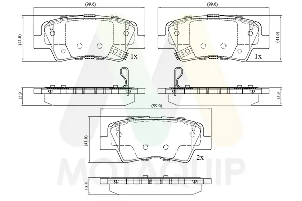 Bremsbelagsatz, Scheibenbremse Hinterachse MOTAQUIP LVXL2026