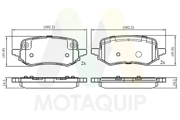 Bremsbelagsatz, Scheibenbremse Hinterachse MOTAQUIP LVXL2034