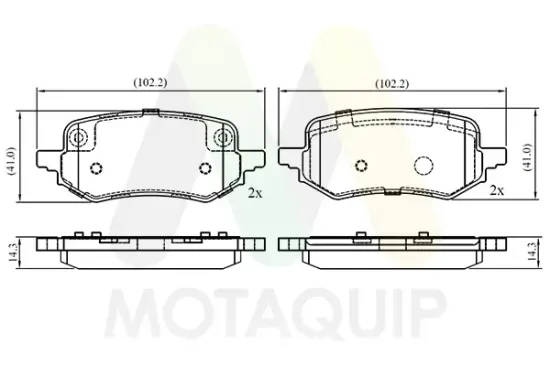 Bremsbelagsatz, Scheibenbremse Hinterachse MOTAQUIP LVXL2034 Bild Bremsbelagsatz, Scheibenbremse Hinterachse MOTAQUIP LVXL2034